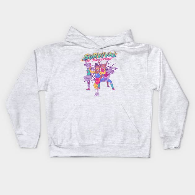 Survival Of The Fittest Kids Hoodie by Hillary White Rabbit